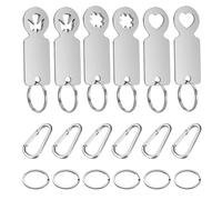 QINGYIWL 6 Piezas Llave para Carro de la Compra de Metal Llave Extractores De Carro De La Compra para Carro Supermercado para Abrir el Carrito de Compras y Llaveros y Abrebotellas(Plata)