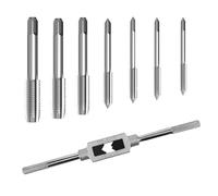 QINGYIWL Juego de Machos de Roscar, M3 M4 M5 M6 M8 M10 M12 Machos para Roscas con Llave de Macho Manual, Macho de Rosca para Madera, Plástico y Metal