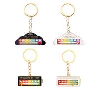 QINGYIWL My Social Battery - Llaveros divertidos para el estado de ánimo social durante 7 días, batería social interactiva para autoexpresión, accesorio de moda, 1, Zinc