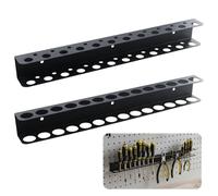 QINGZY 2 Piezas Soporte Herramientas Pared 40cm, Organizador de Destornilladores y Alicates A+B, Porta Alicates con Tornillos y Tubos Expansión, para Garajes, Talleres y Bancos Trabajo, Negro