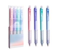 QINGZY 4 Piezas Set de Bolígrafos Borrables, Boligrafos Borrable, Bolígrafo Erasable Pen de 0,5 mm, Goma con Tinta Borrable, Negro Erasable Pen Set con Goma de Borrar para Escuela, Oficina, Hogar