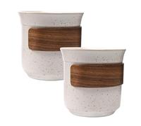 QINGZY Juego de 2 Tazas de Café Espresso de Cerámica 190ml, Vasos de Café de Pared Gruesa, Tazas para café, Leche, Té Y Chocolate, Regalo para Mujeres y Hombres