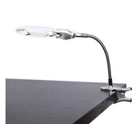 Qinhaixi 2,5X 8X Clip de Mesa iluminada Descripción de la Mesa lámpara de Lupa LED Lupa con Abrazadera - Reparación de Costura de Soldadura de inspección Mejor Regalo para Leer artesanías de Lectura