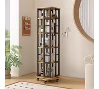 Qinhaixi 360 ° BARATIR Retable, RATILLA DE Almacenamiento DE ALMACENACIÓN Unidad con Ruedas Universal, Piso para CD CD, para la Sala de Estar en el hogar de la Sala del Dormitorio, fácil de ensamblar