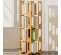 Qinhaixi 360 ° BARATIR ROTATIVO, Librería Bookcase Study Study's Storage Rack, estantería, estantería de Almacenamiento de Madera Maciza giratoria, fácil de ensamblar (Ovalado)