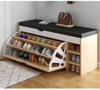 Qinhaixi Banco de Almacenamiento de Cuero con un Estante de Zapato Oculto para Entrada y Sala de Estar - Elegantes Muebles de gabinete de Organizador, 39.37 "x11.81 x20