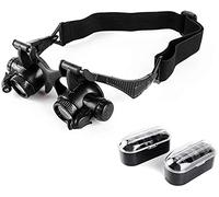 Qinhaixi Cabezal Binocular HD con Lupa 10x 15x 20x 25x LED Multi Switch Switch Watch Instrument Mupaño