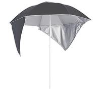 Qinhaixi Clsdrzc con paredes laterales antracita 215 cm, paraguas hawaiana, suneño plegable con techo de paja, parasol de configuración fácil al aire libre para patio de jardín de playa