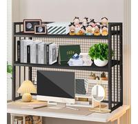 Qinhaixi Estantería de Escritorio para Escritorio de computadora - estantería de Escritorio de 2 Niveles para Escritorio de computadora, estantería de estantería de Escritorio Ajustable estantería