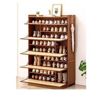 Qinhaixi Gabinete Moderno de Calzado de Calzado Libre de bambú con Puertas Chistes, Organizador de Zapatos de ratán para Entrada, Almacenamiento de dormitorios y pasillos, 100x33x145cm