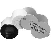 Qinhaixi Glasia de Lupa de 45x con 3 lámparas LED giran iluminación Plegable con Medida de Escala para Leer Manualidades de reparación de Lupa de reparación