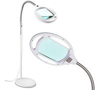 Qinhaixi Lámpara de Lupa de magnificador de Lupa con luz de led Brillante con Cuello Flexible de Soporte pescable Base Resistente para Trabajo Cerrado de Costura de lupas