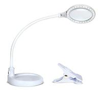 Qinhaixi Mupaje de Lupa con Soporte de Base de Base de luz y luz de luz Brillante y de Abrazadera de Abrazadera.