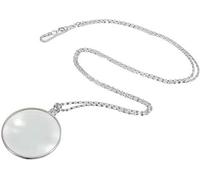 Qinhaixi Numentación de cristal colgante 5X Neccumifier Chain 5X Monocle Reading Newspapermagazine MapGift para S Silver