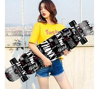 Qinhaixi Skateboards completos para Principiantes, Longboard estándar 42 "x 10", 8 Capas Maple Double Kick Trick Deck para niños Niños y Adultos (Color: A)