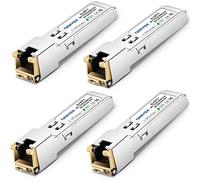 QINIYEK 1.25G SFP-T, 10/100/1000BASE-T RJ45 Cobre SFP para Cisco GLC-T/SFP-GE-T/GLC-TA, Mikrotik SRJ01, Netgear, Supermicro, hasta 100 m (Paquete de 4)