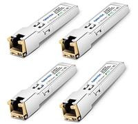 QINIYEK 1.25G SFP-T, 1000BASE-T RJ45 SFP de Cobre para Cisco GLC-T/SFP-GE-T, Ubiquiti UF-RJ45-1G, Netgear, Supermicro, hasta 100 m (Paquete de 4)