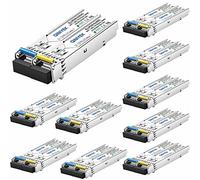 QINIYEK 10 pares de módulo BIDI SFP de 1,25 G, transceptor WDM 1000Base-BIDI, Tx1310/Rx1550nm para Cisco GLC-BX-40U, Cisco GLC-BX-40D, Ubiquiti, Mikrotik, D-Link, Supermicro, Netgear (SMF, 40 km, DDM)