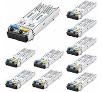 QINIYEK 10 pares de módulo BIDI SFP de 1,25 G, transceptor WDM 1000Base-BIDI, Tx1310/Rx1550nm para Cisco GLC-BX-20U, Cisco GLC-BX-20D, Ubiquiti, Mikrotik, D-Link, Supermicro, Netgear (SMF, 20 km, DDM)