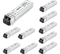 QINIYEK 10GBase-LR SFP+ Transceptor, 10G Módulo SFP+ LC monomodo para Cisco SFP-10G-LR, Ubiquiti UF-SM-10G,Meraki MA-SFP-10GB-LR, Mikrotik, Supermicro, Netgear(SMF,1310nm,10km,DDM)(Paquete de 10)