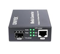 QINIYEK Convertidor de medios SFP multiGigabit de 10 G, convertidor de medios Ethernet de 2 puertos 10G, 1 x 100M/1G/2.5G/5G/10GBase-T RJ45 a 1 ranura SFP+ 10GBase-X compatible con NDAA y TAA