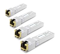 QINIYEK Paquete de 4 módulos SFP+ a RJ45 de 10 GB, transceptores de red de computadora de 10 Gbase-T compatibles con Cisco, Ubiquiti, Unifi, D/TP Link, Meraki, Netgear, 10 Gb SFP+ Ethernet CAT.6a/7