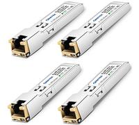 QINIYEK Transceptor 10GBase-T SFP+,transceptor de Cobre 10G SFP+ RJ45,Compatible con Cisco SFP-10G-TS,Ubiquiti UniFi UF-RJ45-10G,Netgear AXM765,Mikrotik,Fortinet,Supermicro,hasta 30 m (Paquete de 4)