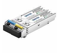 QINIYEK Un par de módulos BIDI SFP de 1,25 G,transceptor WDM 1000Base-BIDI,Tx1310/Rx1550nm para Cisco GLC-BX-20U,Cisco GLC-BX-20D,Ubiquiti,Mikrotik,D-Link,Supermicro,Netgear y más. (SMF,20km,DDM)