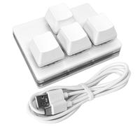QINIZX Mini teclado USB de 4 teclas con una sola mano, teclado mecánico para juegos, programación, macro pad RGB para Windows Mac, OSU HID teclado estándar, eje cerezo, interruptor intercambiable en