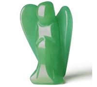 QINJIEJIE Green Aventurine Angel Crystals Carved Pocket Guardian Angel Decor Polished Gemstone Crystal Statue Peace Angel Figurine Spiritual Gift Medi