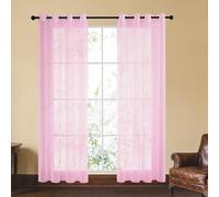 QINLIGAO Cortinas Salon Modernas Translucidas 180 x 150 cm Translucido Cortinas Largas Translúcida Fresca para Dormitorio Comedor Habitacion, Rosa