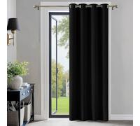 QINLIQIN Cortina Corta 105 x 125 cm Cortinas Salon Cortas Modernas Decorativas Color Sólido Protección contra El Frío para Ventanas Habitación Dormitorio, Negro
