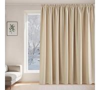 QINLIQIN Cortinas Opacas Dormitorio 110 x 205 cm Suave y Espeso Cortinas Cortas para Ventanas Modernas Decorativas para Dormitorio Infantil Estudio, Beige