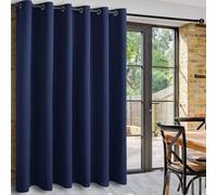 QINLIQIN Cortinas Opacas Dormitorio 235 x 280 cm Cortinas Cortas para Ventanas Poliéster Color Sólido Separador de Ambientes para Habitacion Comedor, Azul Oscuro