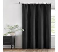 QINLIQIN Cortinas Salon Modernas 1 Pieza 110 x 205 cm Color Sólido Cortinas Opacas con Cinta Fruncida Modernas Decorativas para Dormitorio Infantil Estudio, Negro