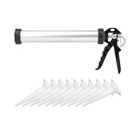 Qinlorgo Herramienta de calafateo, Pistola de calafateo de Silicona de Tubo de Aluminio de 1 Pieza Herramienta de calafateo de 600 ml con 10 boquillas