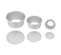 Qinlorgo Moldes para pasteles redondos, moldes para pasteles de aluminio, apilables, superficie anodizada, horneado de cumpleaños