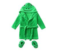 QinMM 0-12M bebés niños Pato Dibujos Animados Franela Albornoces Ropa de Dormir con Capucha + Calzado Bata de baño