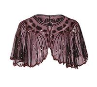 QinMM Chal de Fiesta Capa de Lentejuelas Elegante Bolero Chal de Mujeres de los 1920s para Vestido de Boda Fiesta Cena