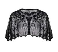 QinMM Chal de Fiesta Capa de Lentejuelas Elegante Bolero Chal de Mujeres de los 1920s para Vestido de Boda Fiesta Cena
