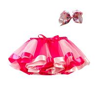 QinMM Falda de bebé niñas 4-10 años Tul Falda Baile tutú roja Azul Blanca Falda Disfraz con Horquilla