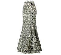 QinMM Mujer Falda de Sirena Retro Estilo Punk Falda Maxi de Cola de Pescado con Volante de Bodycon Largo Vintage