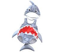 QinMMROPA bañador de con Forma de tiburón para niño bebé, Trajes de baño Gorra de baño bañador pañal bañador Body de niños niñas Bebes Gris 2-3 años