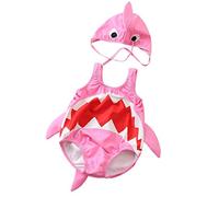 QinMMROPA bañador de con Forma de tiburón para niño bebé, Trajes de baño Gorra de baño bañador pañal bañador Body de niños niñas Bebes Rosa 3-4 años