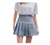 QinMMROPA Falda Plisada para Mujer y niña, Mini Falda Elegantes Falda Corto Cintura Alta Sexy Mujeres Falda Gris L