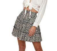QinMMROPA Mini Falda de Volantes para Mujer, Falda Corta Sexy de Fiesta Minifalda Plisada Noche Tutu Playa Falda Cintura Alta Armada M