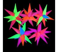 QINQINZIJIN 5 Piezas Globos de Neón, Globos de Explosión de Estrella, Decoraciones de Fiesta de Neón, Glow in the Dark Party Supplies, para Cumpleaños Carnaval Fiesta Temática Boda Navidad