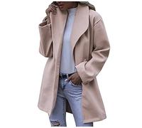 QINQNC Womens Coats Size 14 Black Winter Coat Women Chaquetas finas de lana sintética para mujer, abrigo, gabardina, cálido, largo, elegante, a la, abrigo, Women'S Hooded Outwear Women'S (Khaki, XL)