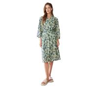 QINQNC Womens Wrap Towel Robe Womens Fleece Coat Women's Knit Robe Vacation Tree Printed Bathrobe V Neck Short Sleeve SPA Hot Tub Bath Knee Length Kimono Robe Women's Thickened Padded Robe (Green, M)