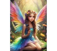 QINRUBB 5D DIY Fairy Diamond Painting Kits,Round Full Drill Angel Diamond Art Painting Kits for Adults Beginners, DIY Painting by Numbers Dreamland Diamond Art Kits for Home Fashion Decor 30x40cm